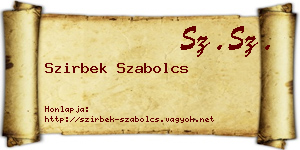 Szirbek Szabolcs névjegykártya