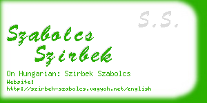 szabolcs szirbek business card